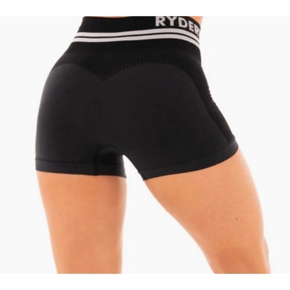 Ryderwear Large black high waist active wear workout shorts